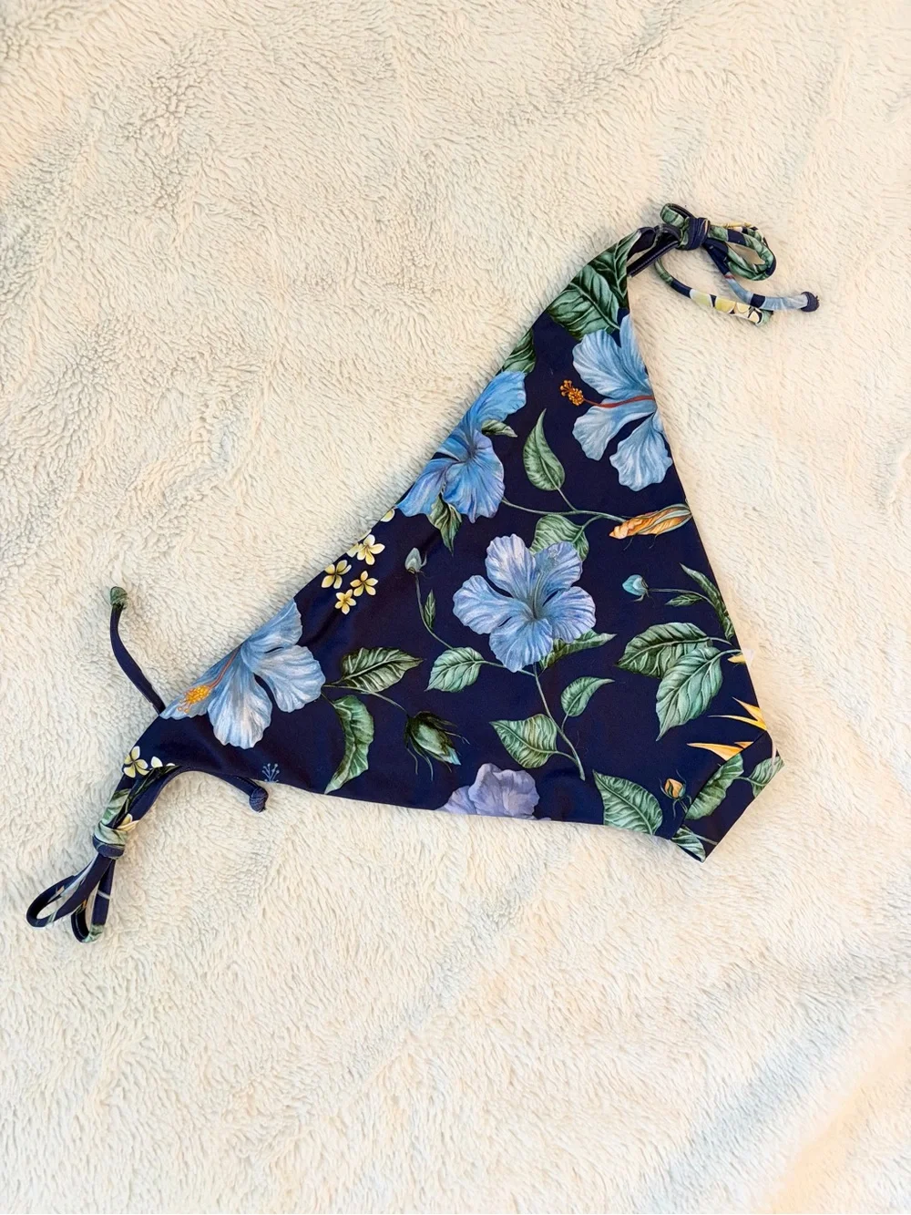 NEW Onia x Liberty large bikini Kate swim bottom navy blue floral print side tie